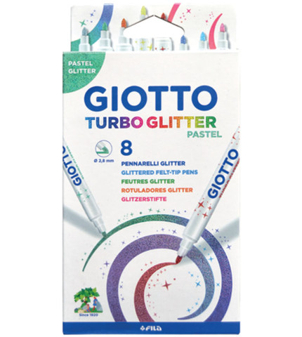 ΜΑΡΚΑΔΟΡΟΙ TURBO GLITTER PASTEL 8ΤΕΜ GIOTTO BLISTER