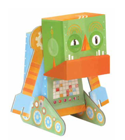 ΣΕΤ , βιβλιο Ένα κουτί με πεταλούδες μαζί με Krooom χαρτινη κατασκευη 3d 'Grumpy robot'