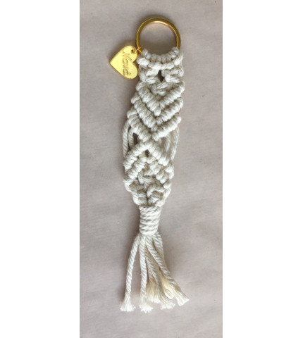 Μακραμέ Mπρελόκ Νονά Λευκό